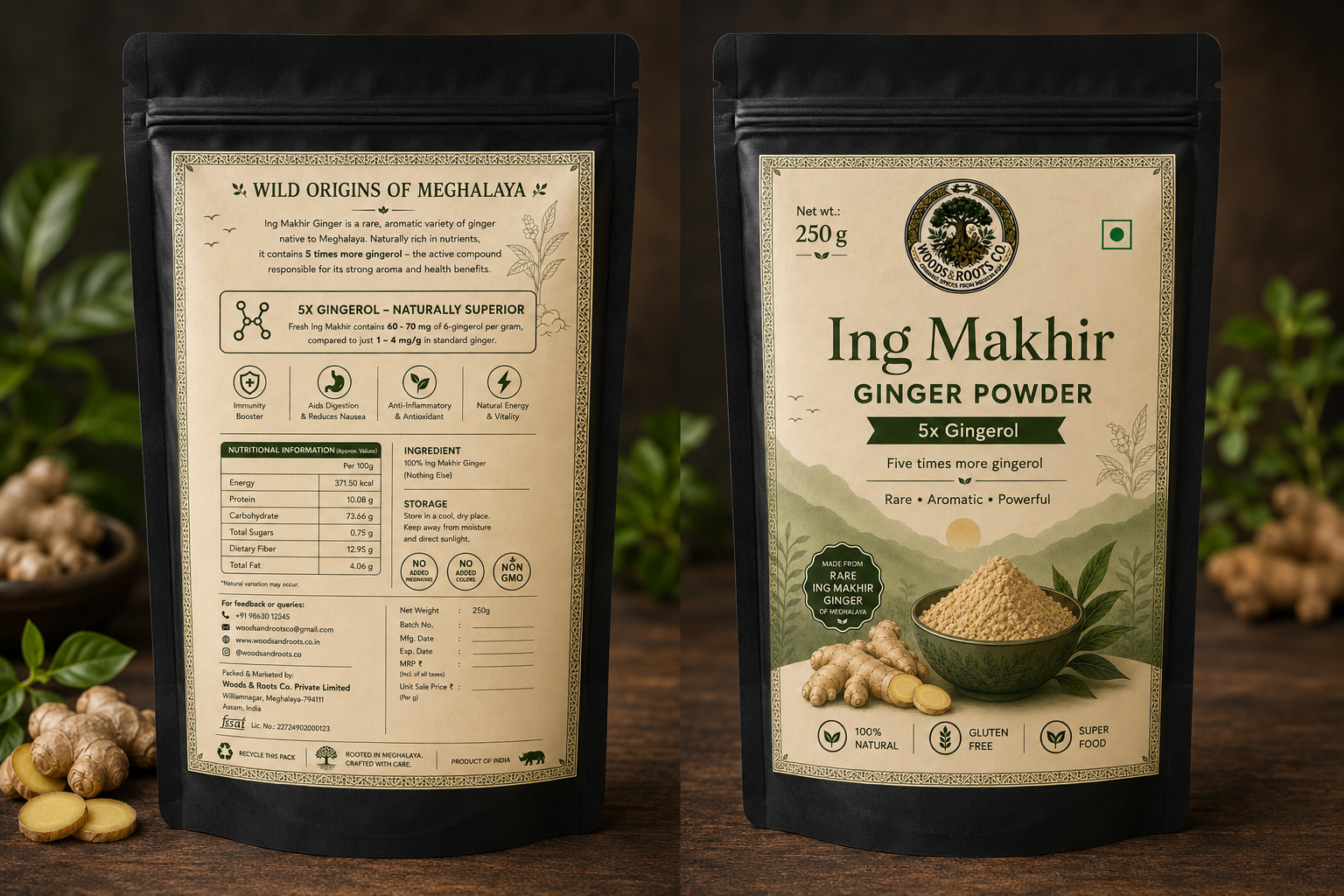 Ing Makhir ginger powder — a rare aromatic ginger native to Meghalaya